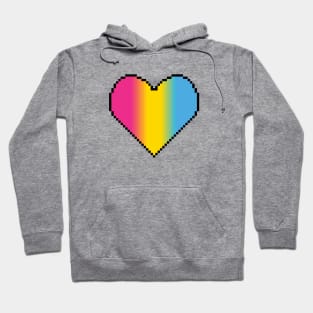 Inclusive Pansexual Flag pride pixel heart Hoodie